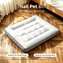 1 miếng thảm nằm cho thú cưng kẻ ô màu xám, đệm thú cưng hình chữ nhật chần bông bằng polyester phong cách tối giản hiện đại, mềm mại chống trượt, phù hợp cho chó và mèo, dùng trong phòng ngủ và phòng khách, bốn mùa - Xám - Xem 4