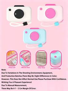 Large Capacity Camera Lens Storage Box, Dopamine Portable Compartment Box, Sealed Moisture-Proof, Camera Timer Storage, Travel Organizer Box - Multicolor - View 11