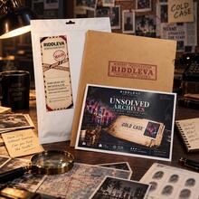 RIDDLEVA Miami Unsolved Files Detective Mystery Board Game Cold Case Clue Investigation Puzzle Game Multiplayer Interactive Tabletop Game Halloween Party Christmas Birthday Gift - Khaki - View 4