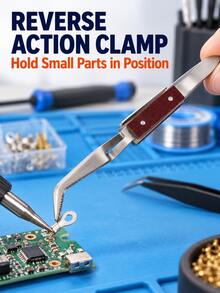Reverse Action Soldering Clamp Precision Holding Tweezers For Jewelry Making Electronics Repair Welding And DIY Small Parts - Size - View 2