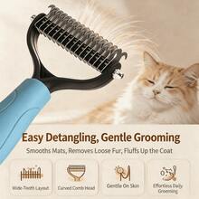 5Pcs Pet Grooming Tools Kit For Dogs Cats, Dematting Comb, Density Comb, Grooming Scissors, Nail Clipper & File, Knot & Tangles Removal For Long Short Hair - View 3
