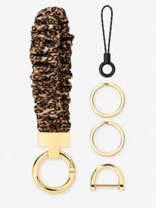1pc Wrist Keychain Pendant Car Key Chain With D-Shaped Key Ring - Multicolor - View 6