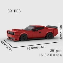 Yellow/Black/Red MOC Supercar Racing Classic Building Block Car Model Toy Set, Educational Creative Toy For Children, DIY Car Model Kit For Adults, City Technology Champion Cup Series, Suitable As Birthday, Halloween, Christmas Gift For Boyfriend, Husband, Kids, And For Collection And Home Decoration - Model - View 12