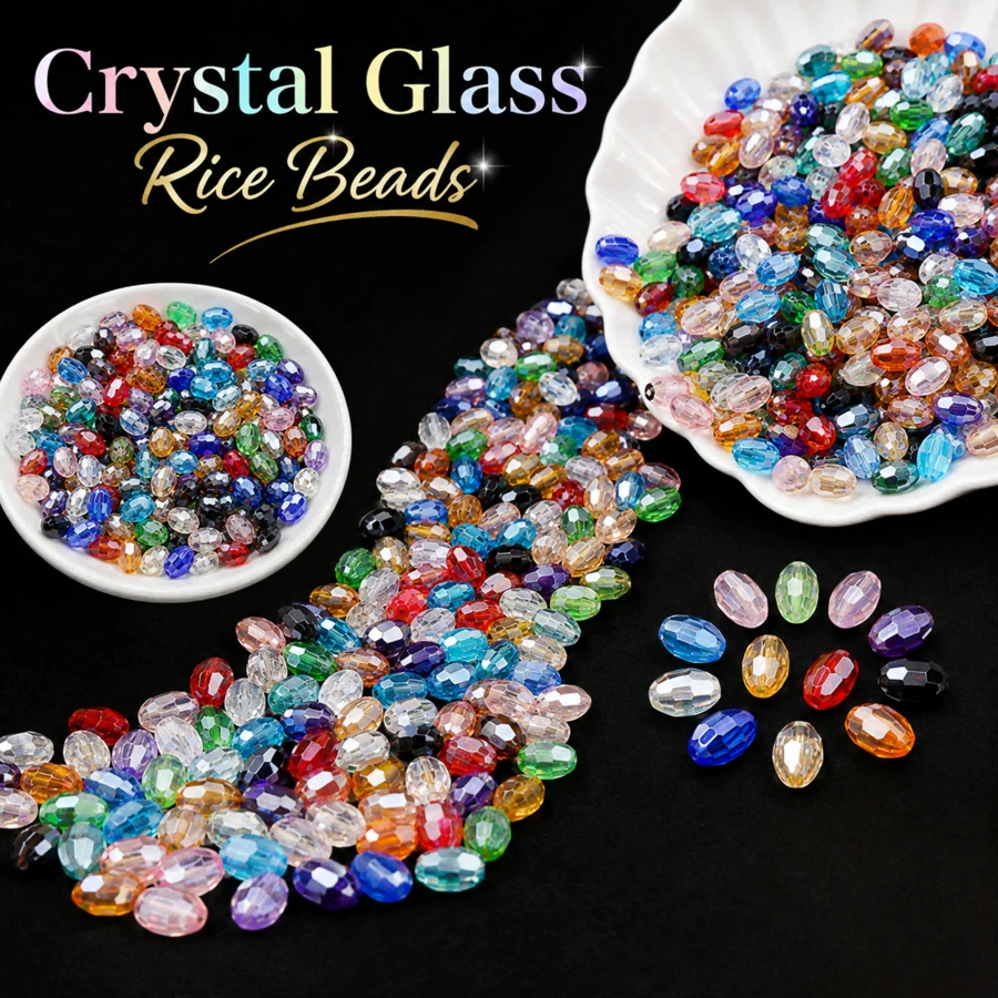 100pcs 4*6mm AB Color Austrian Crystal Glass Seed Beads DIY Jewelry Making Supplies For Necklace Bracelet - AB Crystal Glass Seed Beads - View 1