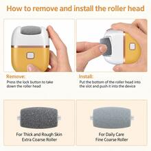 Rechargeable Electric Foot Scrubber With 3 Replaceable Grinding Heads, Coarse Head For Deep Polishing, USB Charging, Portable And Easy To Use, For Cracked And Dry Skin Care - Multicolor - View 4