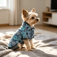 1pc Blue Plaid Shirt, Plaid Design Showcases Personalized, Lightweight Fabric Suitable For All Seasons. Snap Button Design For Easy Wear, Non-Stretch Slim Fit Suitable For Small To Medium Dogs And Large Dog Puppies. Great For Outings, Travel, Parties And Photo Shoots - Mint Blue - View 4