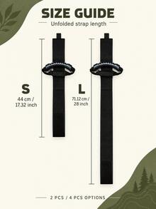 2pcs/4pcs Optional, S Size 44cm/L Size 71.1cm Adjustable Nylon Carrying Hanging Storage Strap, Outdoor Functional Style Black Curved Non-Slip Grip Hook & Loop Binding Strap, Suitable For Camping Gear Organization, Water Pipe & Cable Storage, Yard & Garage Hanging Storage - Multi-pack - View 9