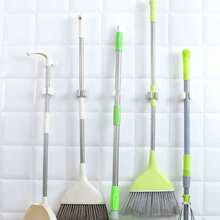 1/4/8pcs Hanging Mop Storage Rack With Lock, Bathroom Drill-Free Mop Holder Hook Bracket, Plastic Broom Storage Rack, Bedroom, Garden, Bathroom, Home, Dormitory Space-Saving Storage Organizer - Multicolor - View 3