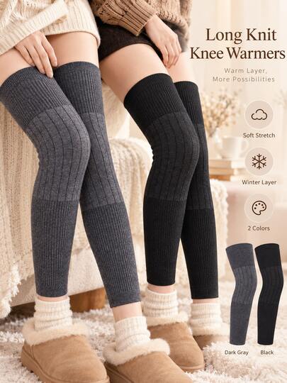 1/2Pairsc Extra Long & Thick Knee Pads, Winter Warm Leg Warmers, Knee Joint Protector For Men & Women, Elderly & Middle-Aged, Long Knee Sleeve Warmers Knee Brace Rodilleras Para Mujer Knee Pads Rodilleras Para Mujer Knee Brace