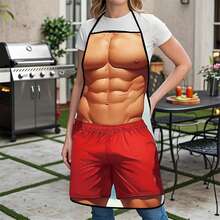 1pc Kitchen Apron, Funny Realistic Character Creative Print, Suitable For Home Cooking & BBQ - Multicolor - View 7