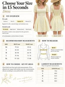 Perirose Spring Essential Yellow Floral Mini Dress, Square Neck Puff Sleeve, Suitable For Garden Party And Daytime Wear - Light Yellow - View 9
