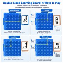 Math Board With 200 Math Cards, Double-Sided Silicone Tape Board, Teaching Aids For Addition, Subtraction, Multiplication, And Division, Suitable For Children Over 3 Years Old, Home Classroom Auxiliary Tools, Math Operation Set - Multicolor - View 4
