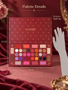 UCANBE Eyeshadow Palette, 36 Colors Matte Glitter Shimmer Eyeshadow Highlighter Contour Blush Powder, High Pigment Long-Lasting Waterproof, Suitable For Wedding, Celebration And Daily Use - Multicolor - View 2