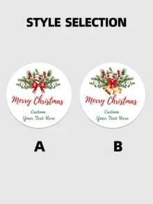 1/60/120/180/240pcs Round Customized Pattern Stickers, Customizable Pattern Text Waterproof PVC Round Stickers, Can Design Santa Claus, Snowflake And Other Christmas Element Patterns, Suitable For Christmas Gift Box Decoration, Storage Labeling, Handmade Decoration, Sealed Jar Marking, Perfect For Giving To Her, Him, Friends, Family, Couples, Christmas Lovers, Applicable For Christmas Party, Costume Party, Christmas Eve Theme Gathering - Multicolor - View 5