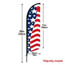 1pc American Flag Theme Feather Flag, Beach Flag, Patriotic Flag 6.5ft Outdoor Advertising Display Banner, Red White Blue American Flag Background With White Stars And Wave Stripe Element Design, Suitable For Independence Day, Patriotic Holidays, Memorial Day Events, Parades, Celebrations, Yard Decoration And Outdoor Display, Durable Weather-Resistant Fade-Resistant Lightweight Fabric, High Visibility, Single Flag Without Ground Stake - A - View 10