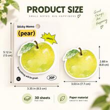 Fruit Store Series Pear Sticky Notes 30pcs/Pack, Realistic Fruit ...