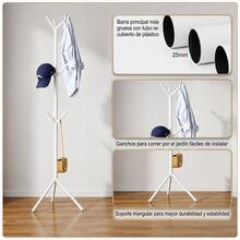 Free-Standing Coat Rack, Metal Clothes Rack, 3 Tiers - White - View 9