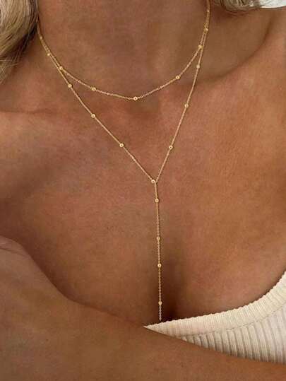 1pc Personalized Minimalist Round Bead Women's Necklace Geometric Necklace