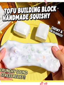 1 buah Bola Squishy Buatan Tangan Berbunyi Renyah Tof U, Mainan Remas Pereda Stres dengan Suara Renyah, Mainan Sensorik Pereda Kecemasan dan Fokus, Squishy>Dumplin G - MultiWarna - View 5