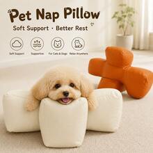 1pc Soft Cross‑Shape Pet Nap Support Pillow, Comfortable Sleeping Lounging Cushion For Small Medium Dogs Cats Indoor Rest Use - Multicolor - View 3