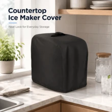Desktop Ice Maker Cover, Heavy Duty 300D Oxford Fabric Portable Ice Maker Cover, Suitable For Desktop Ice Maker, Universal Kitchen Appliance Storage And Protection Cover, Suitable For Home, Bar, RV, Office, Kitchen Countertop, Cabinet, Storage Room And Daily Appliance Organization - Black - View 9