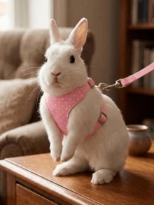 1pc Small Animal Harness & Leash Set, Escape-Proof Adjustable Plaid Vest-Style Cute Clothing, Outdoor Pet Walking Leash, Suitable For Squirrel, Guinea Pig, Ferret, Rat, Hamster, Prairie Dog Pet Accessories - Multicolor - View 5
