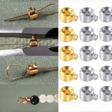 20/50pcs Copper Crimp Beads Spacer Beads End Caps/Bead Caps Terminal Accessories, Suitable For Handmade Bracelets, Necklaces, Earrings, Keychains, Anklets And Other Jewelry Making, Can Be Used As Decorative Crimping Beads In Jewelry Crafting - Cylindrical - View 5