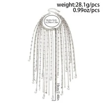 1pc Shiny Party Style Multi-Layer Tassel Bracelet Silver Chain + Resin Crystal Design Versatile - Silver - View 3