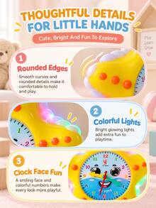 Musical Light Up Starfish Crawling Toy,Clock Face With Auto Steering Universal Wheels & Obstacle Avoidance,Gift For Toddlers Baby Boys Girls,Christmas - Multicolor - View 3