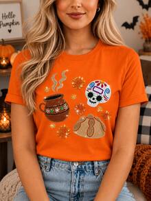 Plus Size Women Tops - Orange - View 3