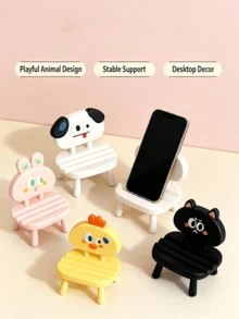 Funny Face Animal Chair Phone Stand, Cartoon Adjustable Desktop Stand, Foldable Portable Pocket Sized Phone Stand, Suitable For All Smartphones And Tablets, Essential For Office And Home Daily Use, Portable Travel Desktop Phone Stand Accessories - A - View 6