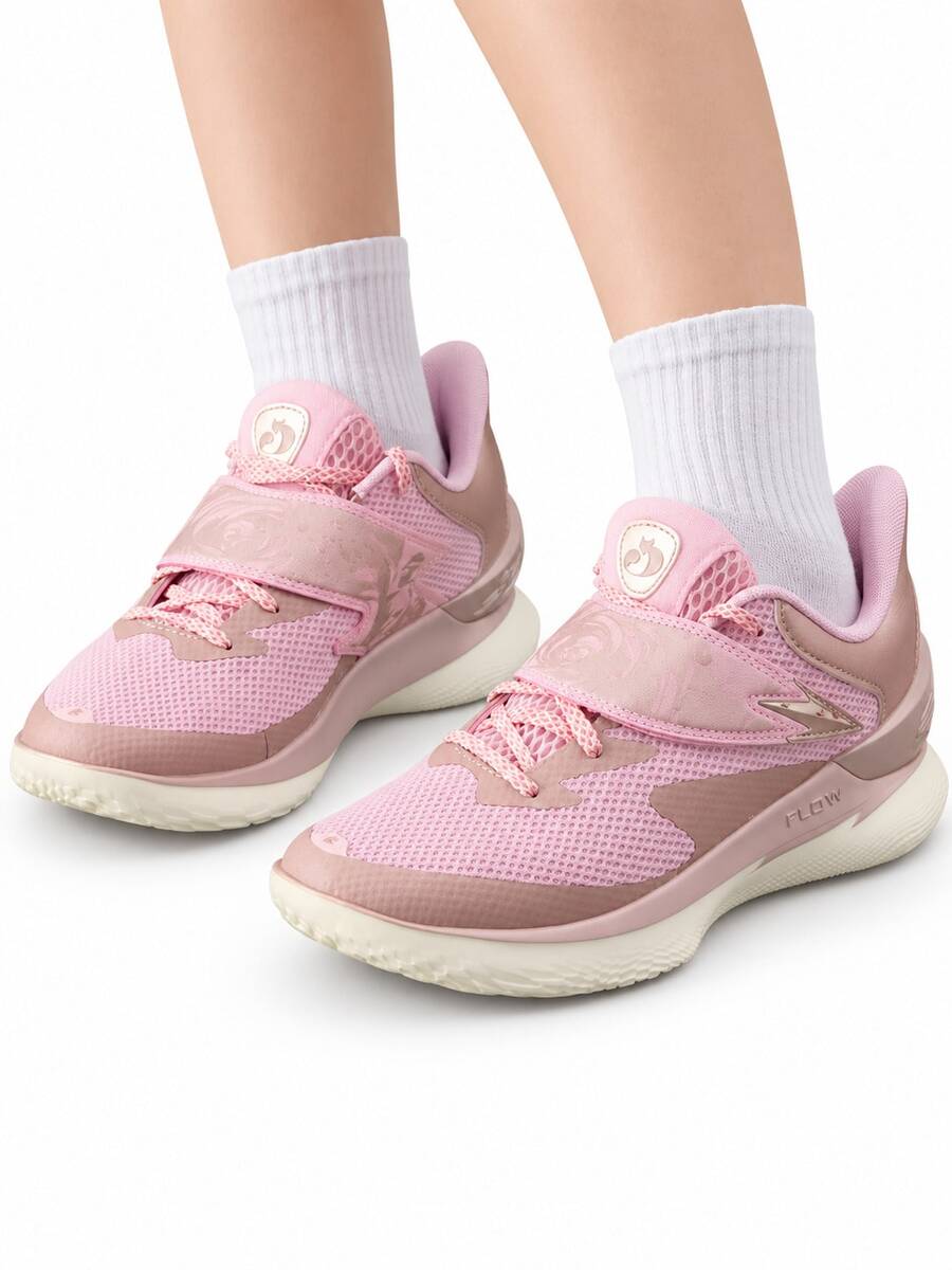 Under Armour Unisex Lace-Up Basketball Shoes FLOW Midsole Lateral Support Grippy Court Performance Sneakers - Pink - View 1