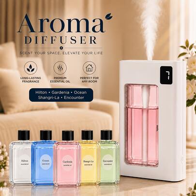USB Rechargeable Aroma Diffuser, Wall-Mounted And Desktop Dual-Use Humidifier With Digital Display, 7-Level Adjustable Large Mist, Made Of ABS Material, Air Freshener For Home, Bathroom, And Car, A Top Choice For Holiday Gifts
