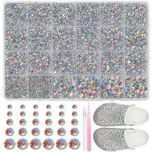 21,000pcs Neon Orange AB Rhinestones, Stunning Handmade Clothing Decoration Set, Assorted Sizes Jelly Resin Gemstones, Neon Orange Gemstone Decor, Flat Back Resin Rhinestones For Handmade Clothing DIY And Face Makeup - Multicolor - View 11