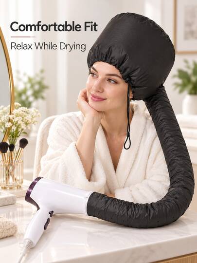 Hair Dryer Drying Cap, Portable Soft Hair Drying Cap, Hair Dryer Cap, Hair Care Cap, Women's Hair Care Cap With Warm Air Drying Function, Home Hair Dryer Drying Cap, Thickened Air Duct Drying Cap, Hair Oil Cap, Hair Oil Treatment, Home Care Temperature Adjustable Hair Curling Cap Steaming Cap, Adjustable Elastic Drying Cap, Home Hair Styling Tool, Student Dorm Portable Drying Cap, Suitable For Travel, Bedroom, Bathroom, Dorm, Home And Hair Care Scenarios, Hair Styling Tool, Back To School Season, Christmas Gift, Practical Gift For Women