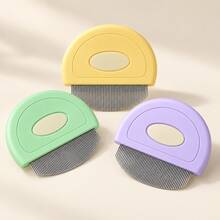 Pet Flea Comb With Fine Teeth, Cute Macaron Style, Stainless Steel Fine Teeth For Removing Loose Fur, Daily Grooming And Cleaning Brush For Cats And Dogs - Multicolor - View 1