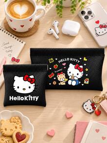 SANRIO 2pcs Hello Kitty Pouch Set For Women Girls, Mini Wireless Earbud Case And Large Handheld Phone Wallet, Cute Lightweight Storage Bags For Office Travel - Multicolor - View 9