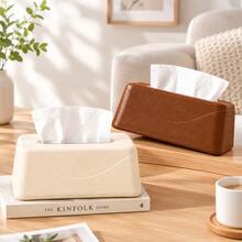 Cream Style Minimalist Tissue Box, Nordic Living Room Coffee Table Desktop Storage Box, High Aesthetic Large Opening Moisture-Proof Dust-Proof, Multi-Functional Luxury Home Decor Ornament, New Female Aesthetic Home Essential - View 5