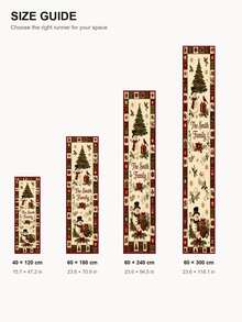 1pc Vintage Christmas Tree & Gift Print Runner Rug, Festive Snowflake Patchwork Hallway Kitchen Floor Mat, Christmas Holiday Home Decor - Multicolor - View 8