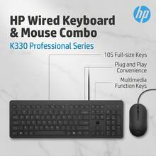 HP USB Wired Office Keyboard, Keyboard And Mouse Combo, 104-Key Full-Size Keyboard, Compatible With Laptops, Desktops, And All-In-One PCs, Spill-Resistant Office Keyboard [Office & Entertainment + Wired Keyboard] - View 13