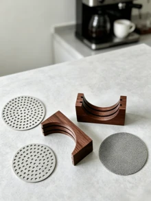 1PC Coffee Distribution Screen Storage Rack Espresso Machine Secondary Distribution Screen Holder Multi-Slot Draining Stand Coffee Filter Plate Desktop Storage Base Coffee Accessories - Multicolor - View 2