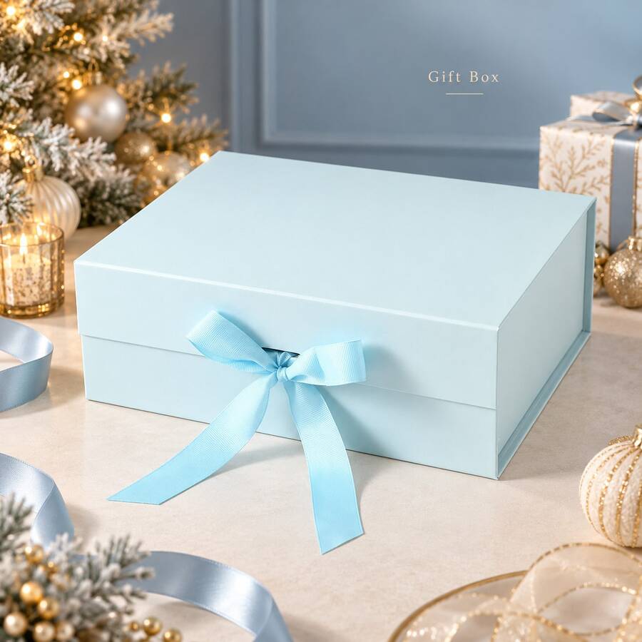 1pc Foldable Gift Box, Gift Packaging Box, Saudi National Day Gift Packaging Box For Family And Friends, Universal Holiday Gift - Light Blue - View 1