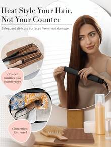 3 Bantalan Silikon Tahan Panas untuk Alat Penata Rambut, Bantalan Isolasi Universal untuk Catokan dan Pengeriting Rambut, Bantalan Pelindung Lipat Anti Selip untuk Melindungi Permukaan Meja, Cocok untuk Penggunaan di Rumah dan Perjalanan, Aksesori Kamar Mandi, Hadiah Natal - MultiWarna - View 2
