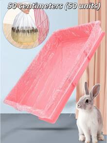 50pcs Pet Cage Toilet Pads, Rabbit Cage Bird Cage Universal Disposable Plastic Tray Film Cover, Cat Litter Bag, Dog Pee Pad, Cleaning Mat Cover, Guinea Pig Cage Liner, Cat Supplies, Rabbit Accessories - White - View 11