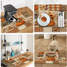 1pc Dish Drying Mat, Coffee Machine Mat, Autumn Harvest Pumpkin Bouquet Pattern Dish Drying Mat, Kitchen Absorbent Quick-Dry Mat, Home Tabletop Protection Mat, Practical Multi-Functional Home Decor, Multi-Purpose Drying Mat, Home Gift, Tabletop Decoration - XYLSD-1112 - View 11