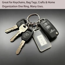 100pcs Split Ring Keychains, Bulk Split Ring Keychains For Keychains And Crafts, Make Home And Car Keychains, Lanyards, Tags And Other DIY Projects (25mm) - Keychain - View 5