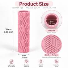 Hexagon Stripe Texture Clay Roller, 3D Printed PLA Pottery Roller, Ceramic Embossing Tool For Polymer Clay, Soft Clay, Air Dry Clay, Pottery, DIY Craft, Sculpting, Handbuilding, Geometric Pattern Stamp Roller, Ceramic Making Supplies - Hexagonal Striped Pink - View 2