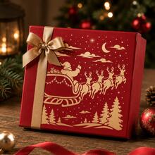Christmas Santa Sleigh Reindeer Stencil, Large Reusable Painting Template For Wall Fabric Canvas DIY Home Decor - Single Piece - View 4