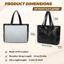 NEWHEY Laptop Briefcase, Waterproof Vintage Soft Briefcase, Large Shoulder Bag, Durable Laptop Bag, Autumn Travel, Christmas Gift, For Men, Business, Work - Multicolor - View 9