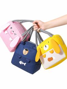 1pc Baby Cartoon Animal Insulated Lunch Bag, Baby Food Storage Bag, Portable Handheld Travel Bag - Multicolor 1 - View 1